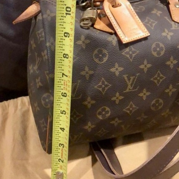 LOUIS VUITTON Monogram Speedy 30 Boston Overnight Tote Bag Lock/Key Tag/Poignet - Picture 9 of 17